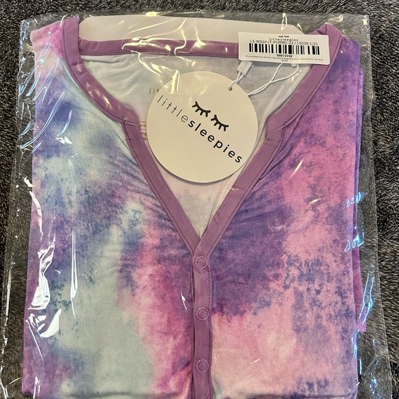 Little Sleepies Purple Watercolor Short Sleeve Pajama Top size XXL - Picture 2 of 7